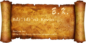 Bölöni Kevin névjegykártya