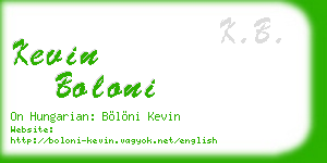 kevin boloni business card