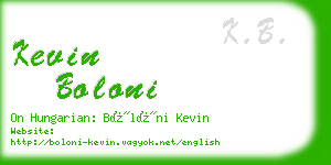 kevin boloni business card